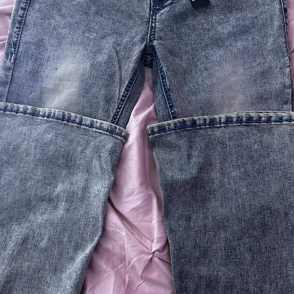 Fashion Nova Distressed Blue Denim Jeans